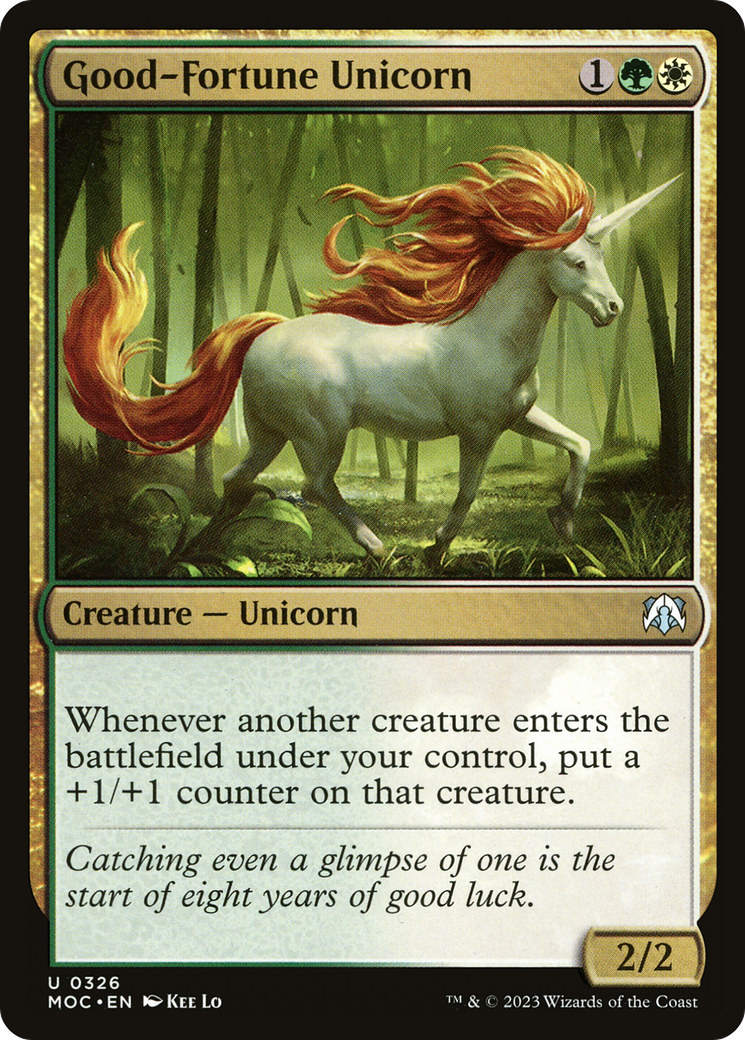 Good-Fortune Unicorn [March of the Machine Commander] | Card Merchant Takapuna