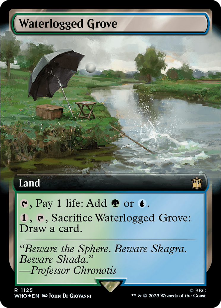 Waterlogged Grove (Extended Art) (Surge Foil) [Doctor Who] | Card Merchant Takapuna