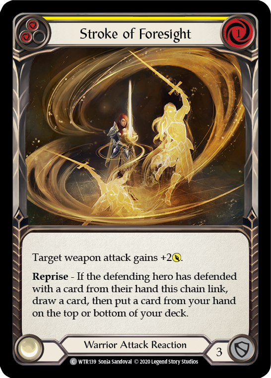 Stroke of Foresight (Yellow) [U-WTR139] (Welcome to Rathe Unlimited)  Unlimited Rainbow Foil | Card Merchant Takapuna