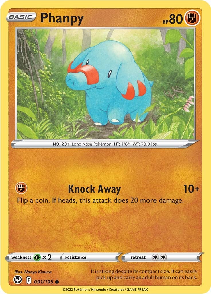 Phanpy (091/195) [Sword & Shield: Silver Tempest] | Card Merchant Takapuna