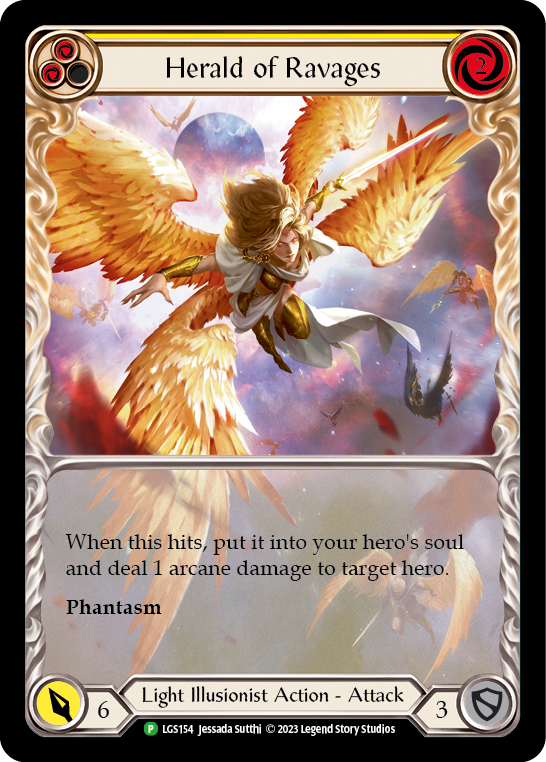 Herald of Ravages (Yellow) (Extended Art) [LGS154] (Promo)  Rainbow Foil | Card Merchant Takapuna