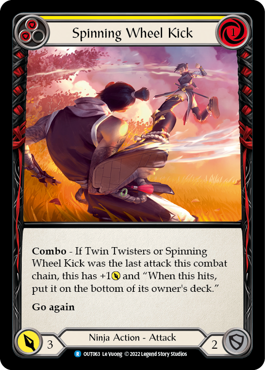 Spinning Wheel Kick (Yellow) [OUT063] (Outsiders)  Rainbow Foil | Card Merchant Takapuna