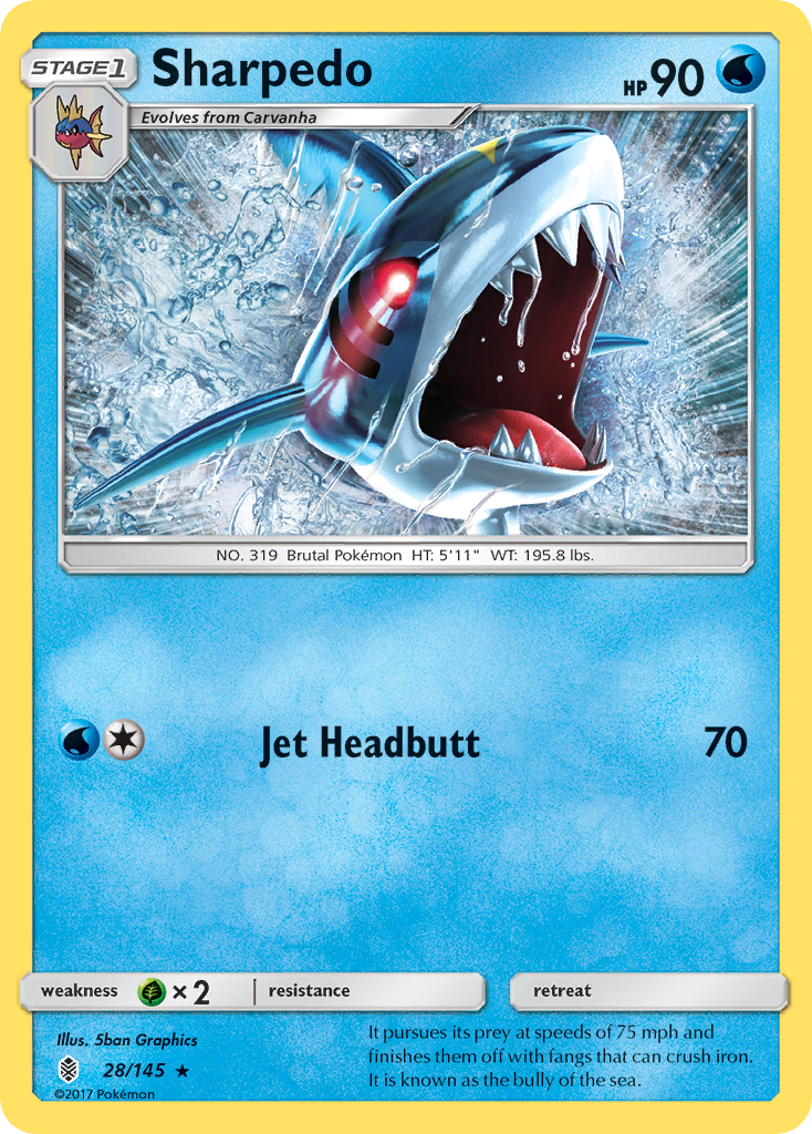 Sharpedo (28/145) [Sun & Moon: Guardians Rising] | Card Merchant Takapuna