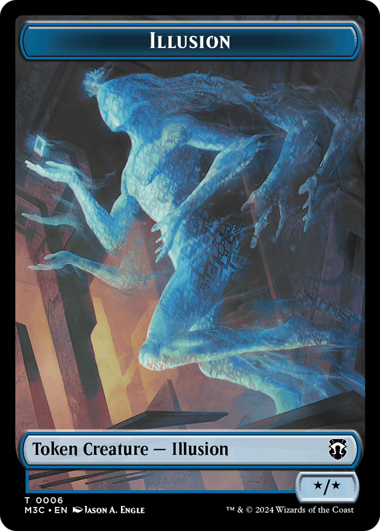 Illusion (Ripple Foil) // Servo Double-Sided Token [Modern Horizons 3 Commander Tokens] | Card Merchant Takapuna