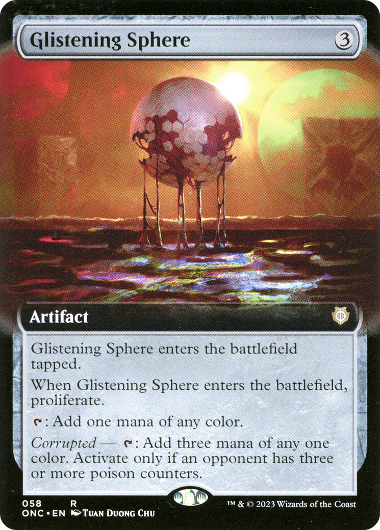 Glistening Sphere (Extended Art) [Phyrexia: All Will Be One Commander] | Card Merchant Takapuna