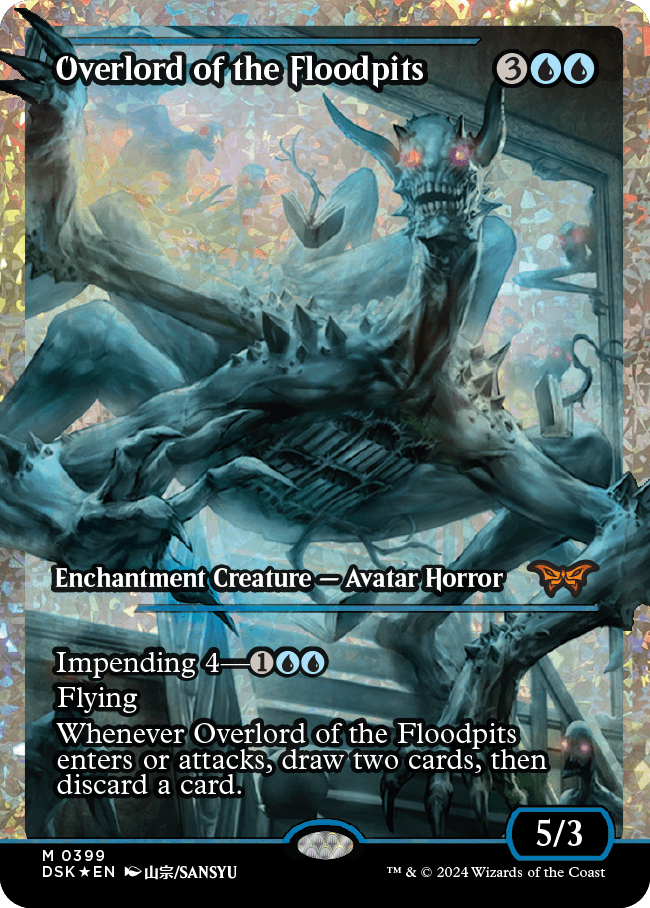 Overlord of the Floodpits (Japan Showcase) (Fracture Foil) [Duskmourn: House of Horror] | Card Merchant Takapuna