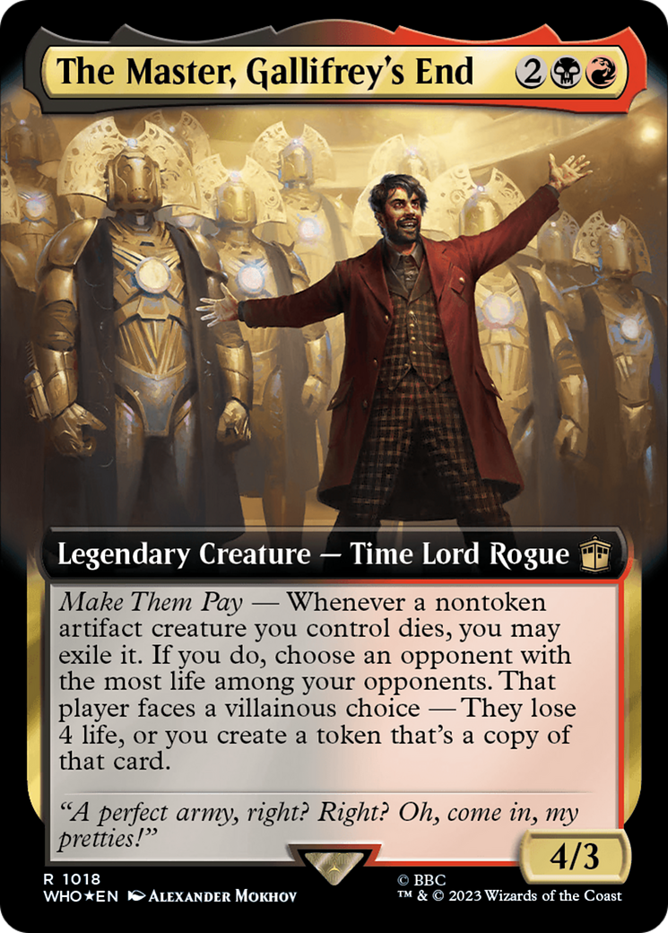 The Master, Gallifrey's End (Extended Art) (Surge Foil) [Doctor Who] | Card Merchant Takapuna