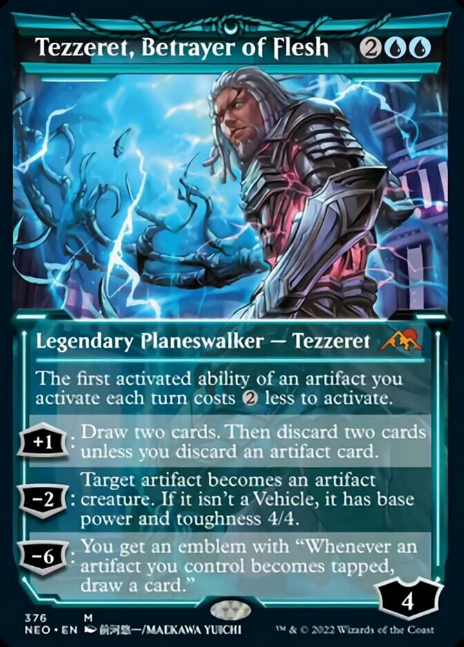 Tezzeret, Betrayer of Flesh (Showcase Soft Glow) [Kamigawa: Neon Dynasty] | Card Merchant Takapuna