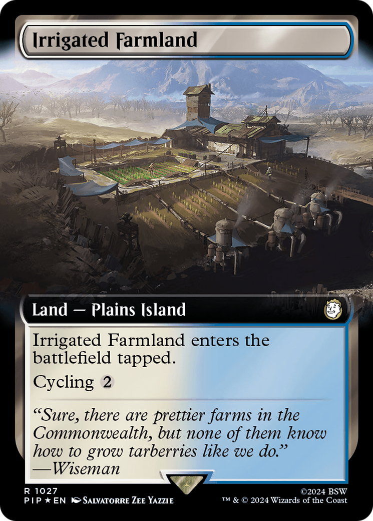 Irrigated Farmland (Extended Art) (Surge Foil) [Fallout] | Card Merchant Takapuna