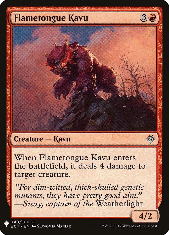 Flametongue Kavu [Mystery Booster] | Card Merchant Takapuna