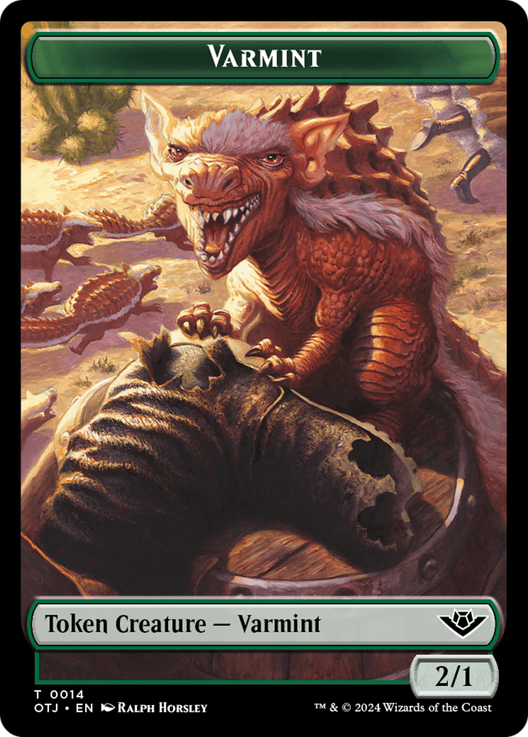 Treasure // Varmint Double-Sided Token [Outlaws of Thunder Junction Tokens] | Card Merchant Takapuna