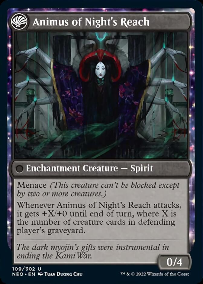 The Long Reach of Night // Animus of Night's Reach [Kamigawa: Neon Dynasty] | Card Merchant Takapuna