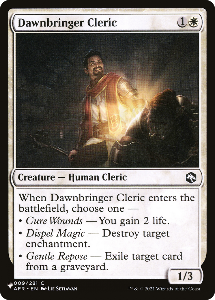 Dawnbringer Cleric [The List] | Card Merchant Takapuna