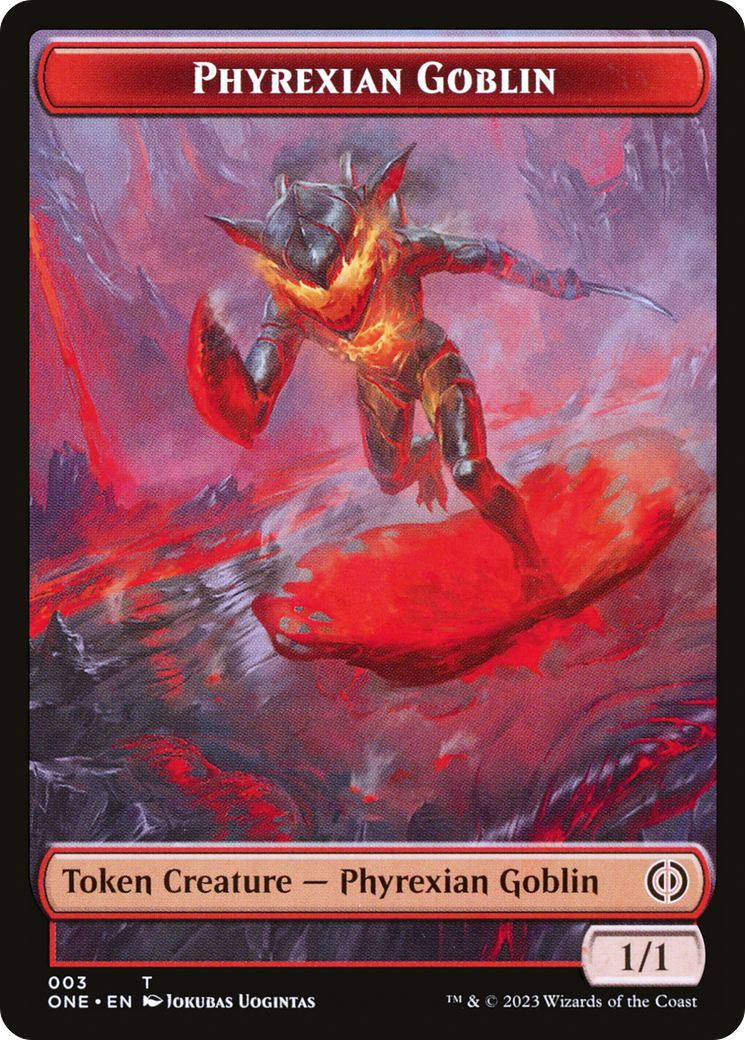 Phyrexian Goblin // Phyrexian Beast Double-Sided Token [Phyrexia: All Will Be One Tokens] | Card Merchant Takapuna