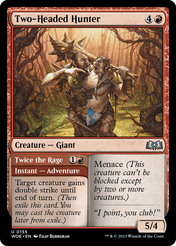 Two-Headed Hunter // Twice the Rage [Wilds of Eldraine] | Card Merchant Takapuna