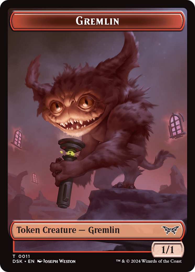 Gremlin // Manifest Double-Sided Token [Duskmourn: House of Horror Tokens] | Card Merchant Takapuna