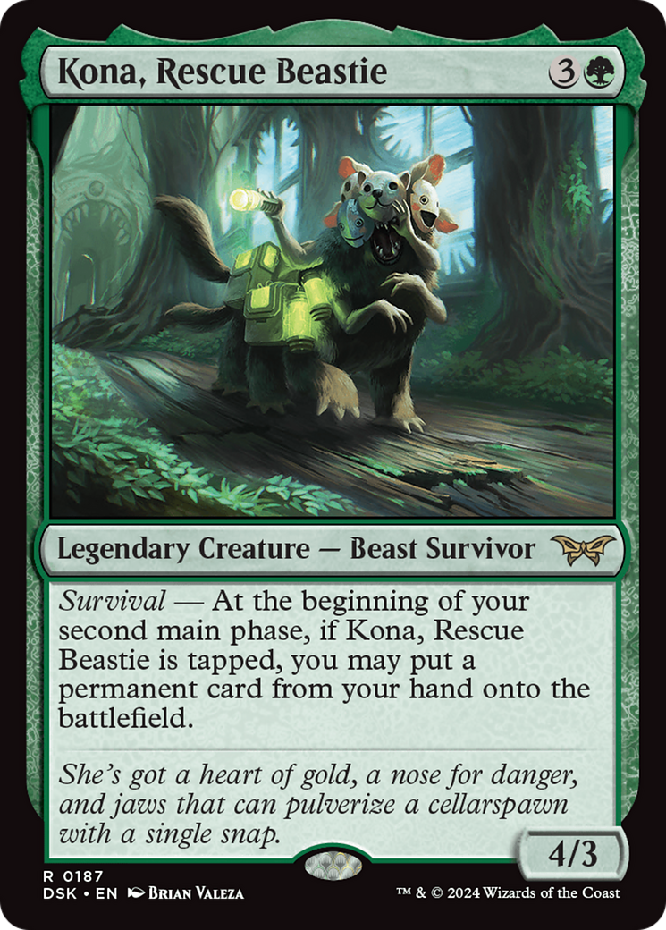 Kona, Rescue Beastie (0187) [Duskmourn: House of Horror] | Card Merchant Takapuna