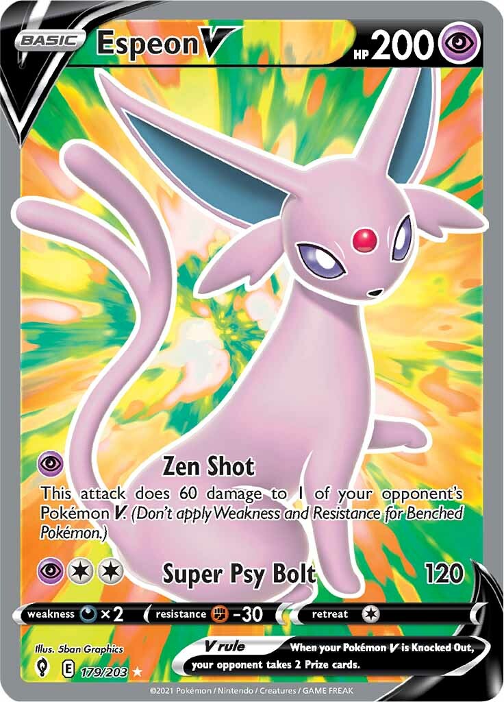 Espeon V (179/203) [Sword & Shield: Evolving Skies] | Card Merchant Takapuna