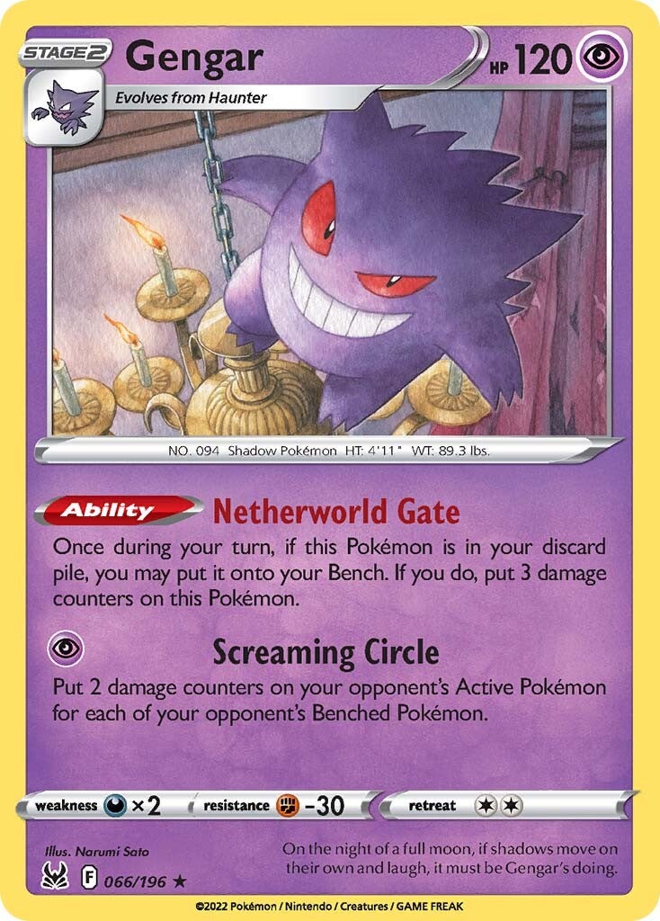 Gengar (066/196) (Theme Deck Exclusive) [Sword & Shield: Lost Origin] | Card Merchant Takapuna