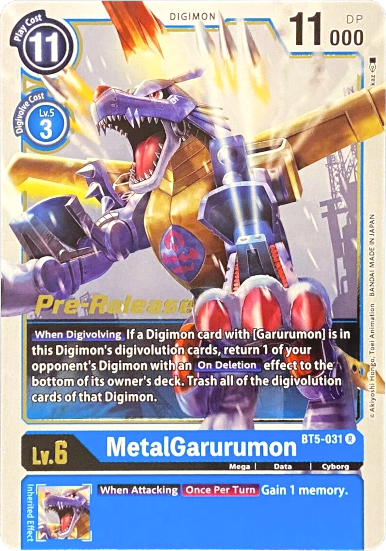 MetalGarurumon [BT5-031] [Battle of Omni Pre-Release Promos] | Card Merchant Takapuna