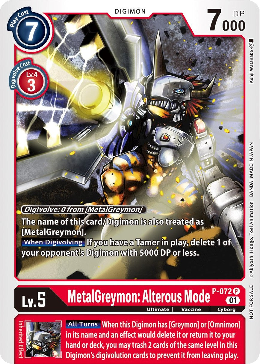 MetalGreymon: Alterous Mode [P-072] (Update Pack) [Promotional Cards] | Card Merchant Takapuna