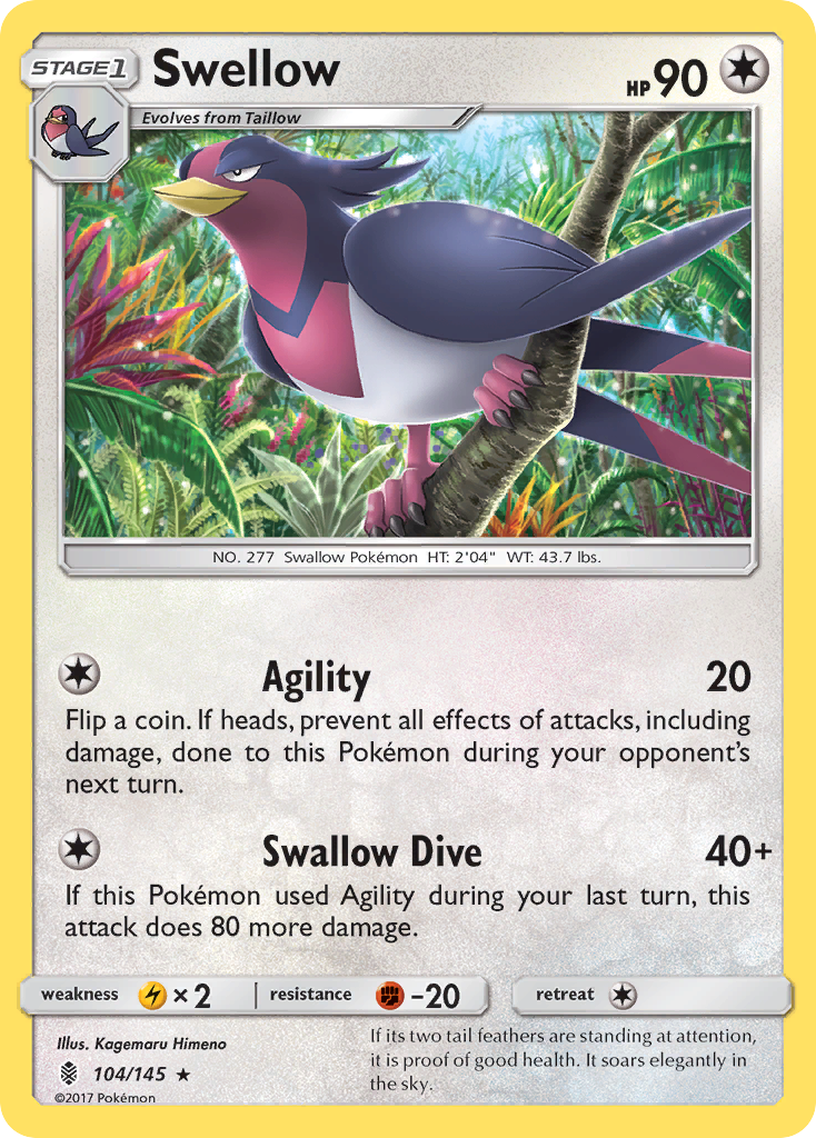 Swellow (104/145) [Sun & Moon: Guardians Rising] | Card Merchant Takapuna