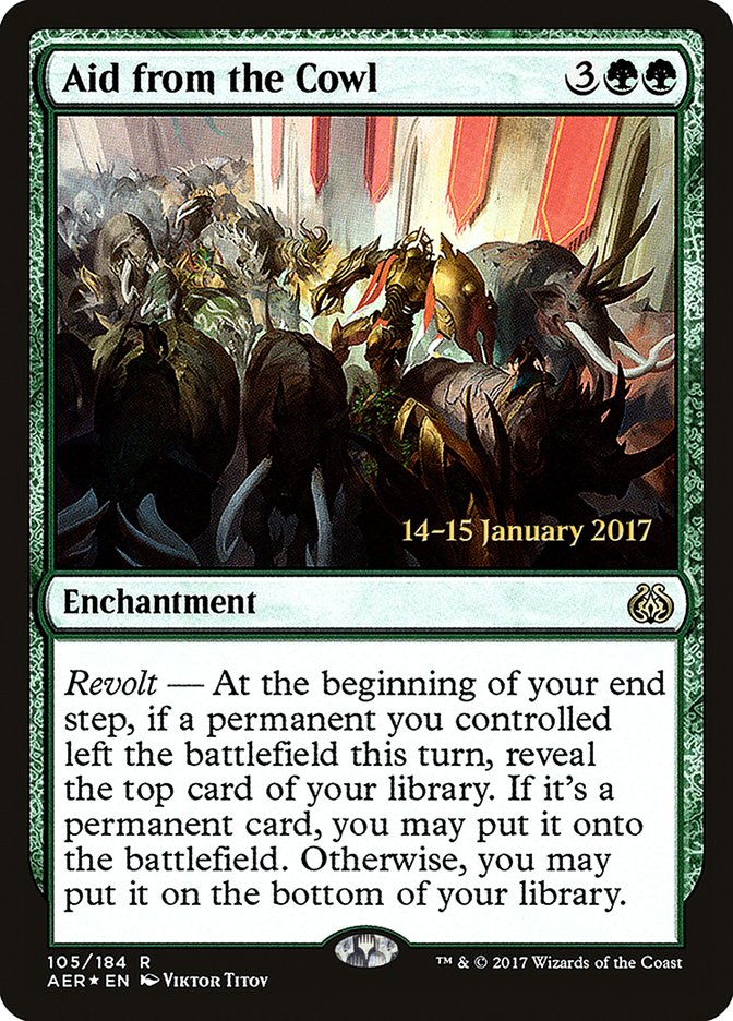 Aid from the Cowl [Aether Revolt Prerelease Promos] | Card Merchant Takapuna