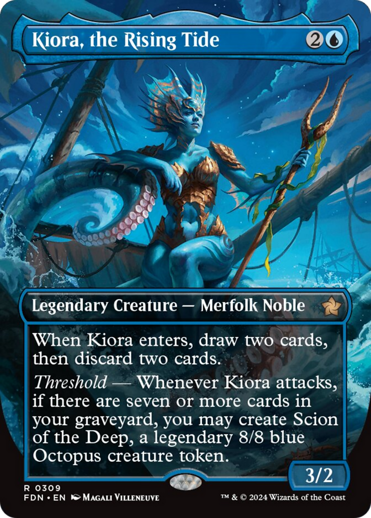 Kiora, the Rising Tide (Borderless) [Foundations] | Card Merchant Takapuna