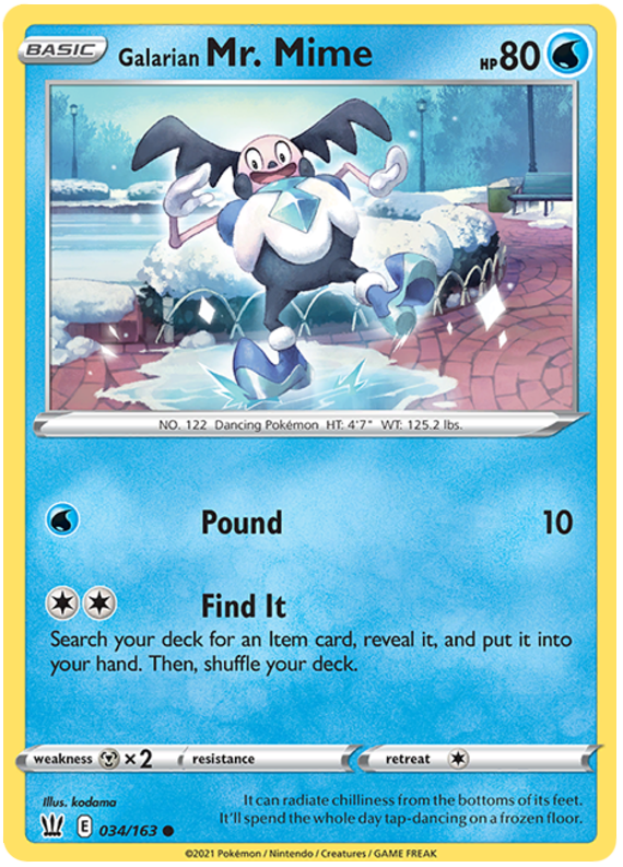 Galarian Mr. Mime (034/163) [Sword & Shield: Battle Styles] | Card Merchant Takapuna