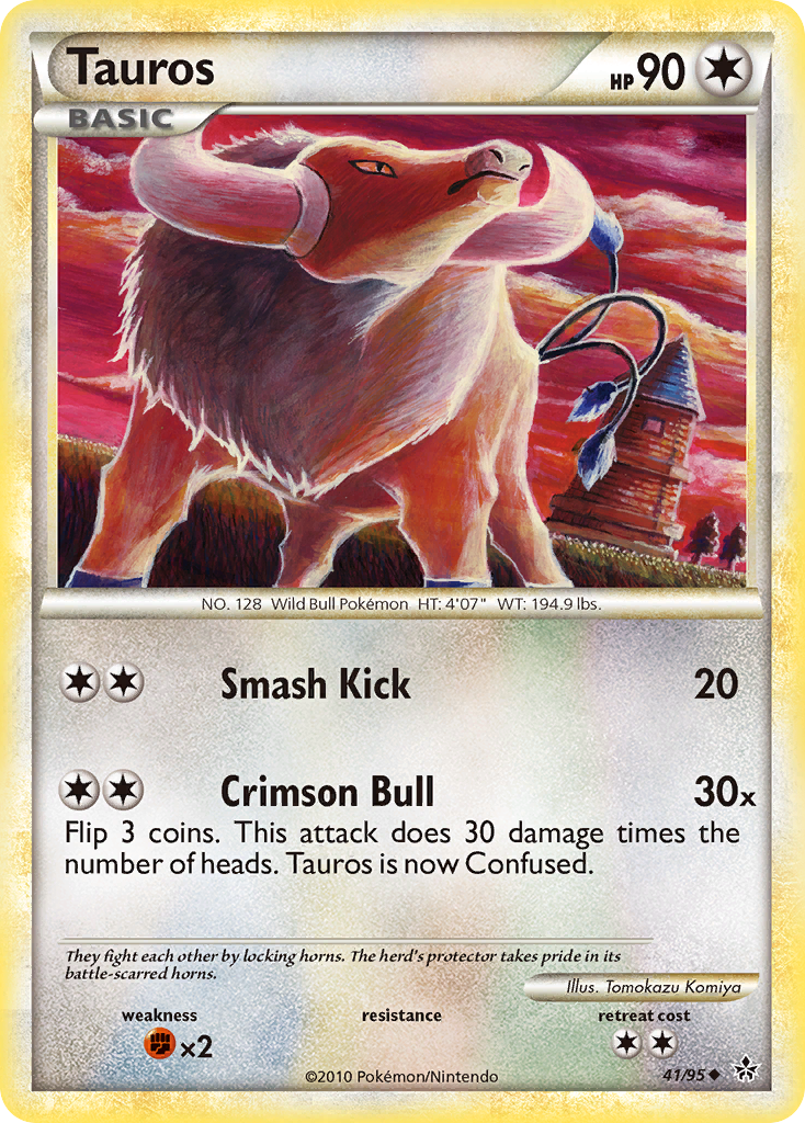 Tauros (41/95) [HeartGold & SoulSilver: Unleashed] | Card Merchant Takapuna