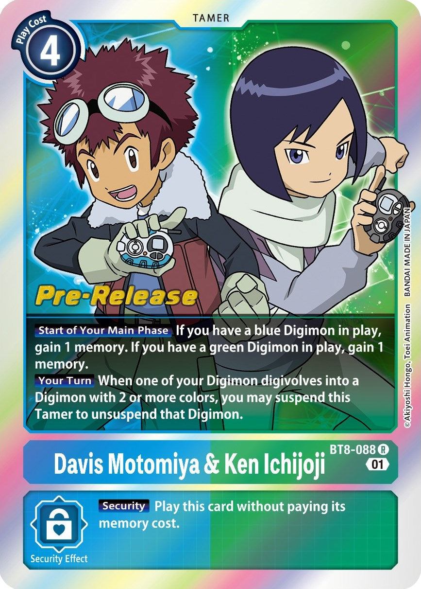 Davis Motomiya & Ken Ichijoji [BT8-088] [New Awakening Pre-Release Cards] | Card Merchant Takapuna