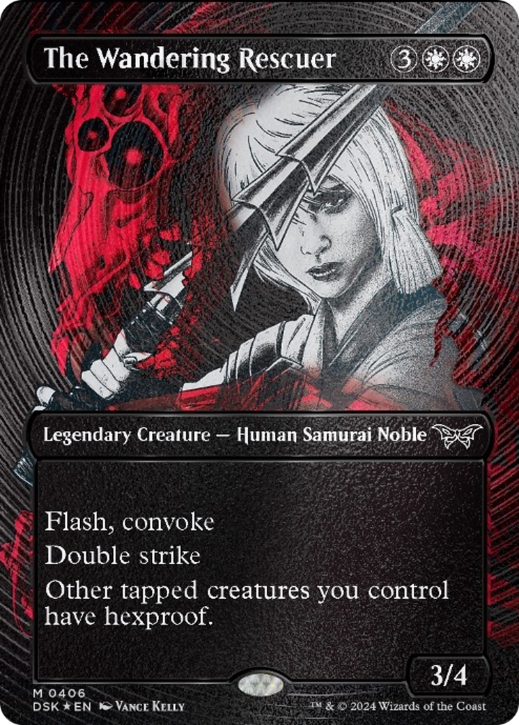 The Wandering Rescuer (Showcase) (Textured) [Duskmourn: House of Horror] | Card Merchant Takapuna