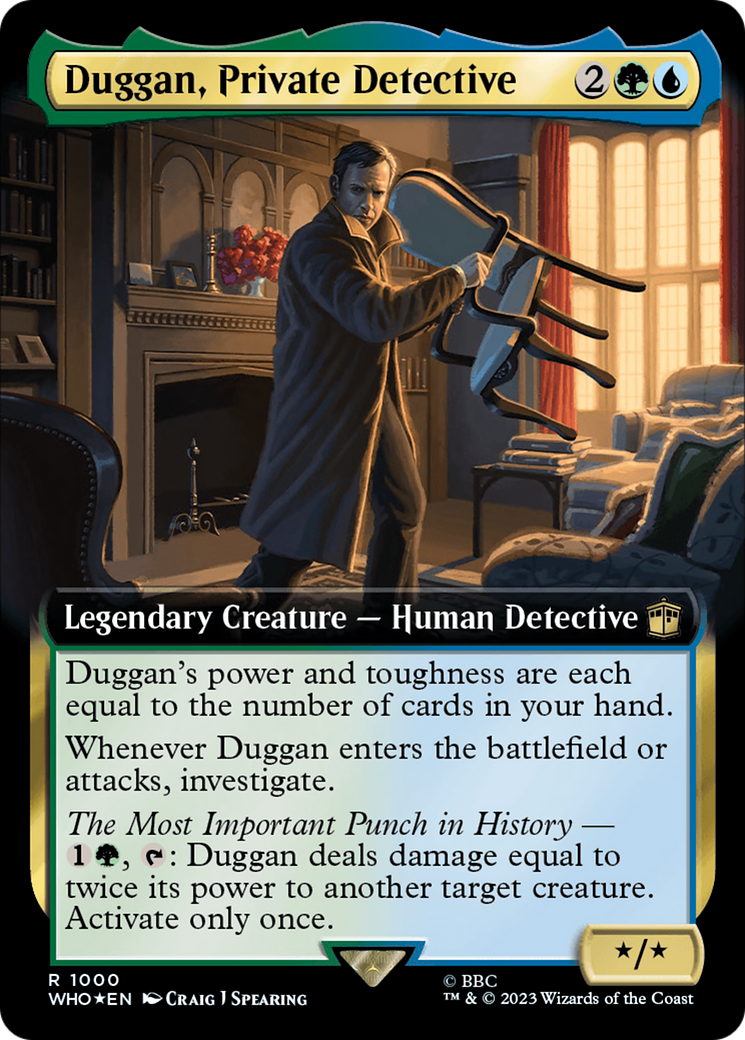 Duggan, Private Detective (Extended Art) (Surge Foil) [Doctor Who] | Card Merchant Takapuna