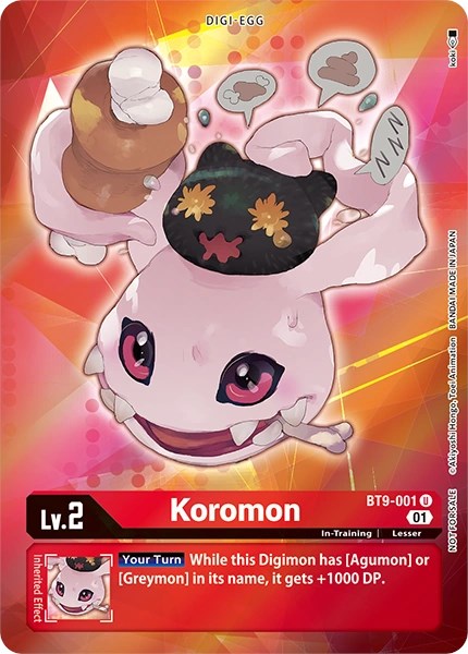 Koromon [BT9-001] (Alternative Art - Box Topper) [X Record] | Card Merchant Takapuna