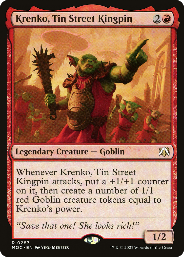 Krenko, Tin Street Kingpin [March of the Machine Commander] | Card Merchant Takapuna