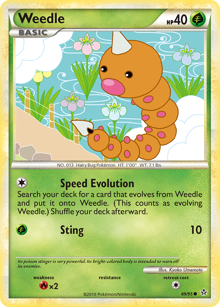 Weedle (69/95) [HeartGold & SoulSilver: Unleashed] | Card Merchant Takapuna