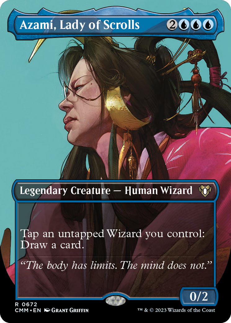 Azami, Lady of Scrolls (Borderless Profile) [Commander Masters] | Card Merchant Takapuna