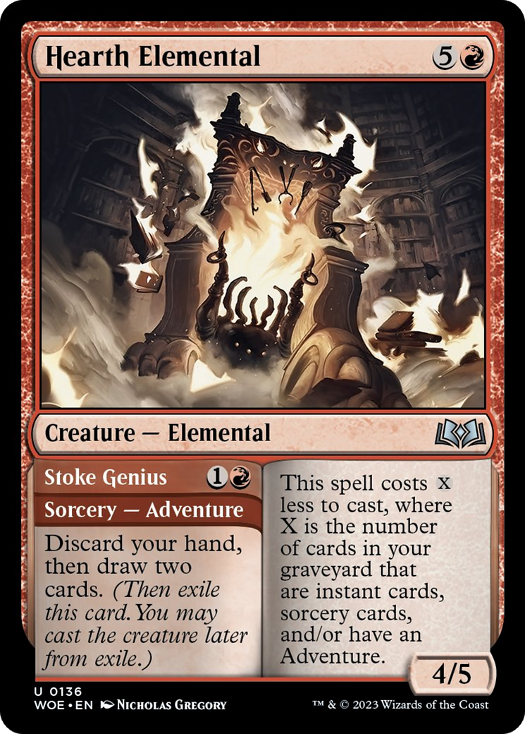 Hearth Elemental // Stoke Genius [Wilds of Eldraine] | Card Merchant Takapuna