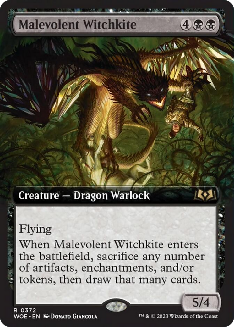 Malevolent Witchkite (Extended Art) [Wilds of Eldraine] | Card Merchant Takapuna