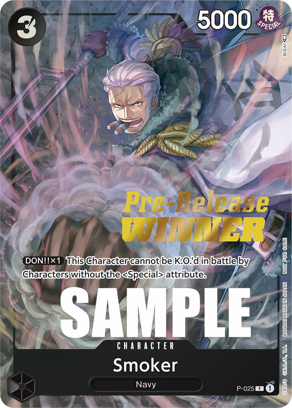 Smoker (Pre-Release) [Winner] [One Piece Promotion Cards] | Card Merchant Takapuna