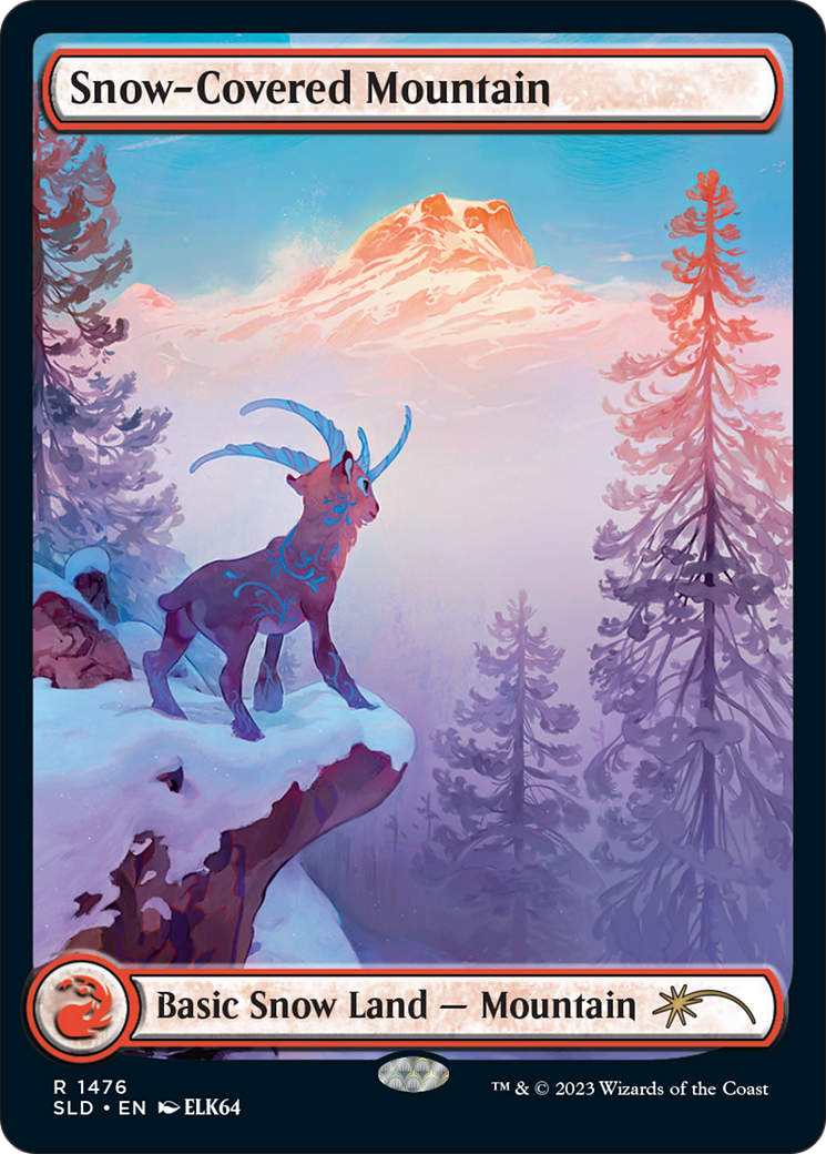 Snow-Covered Mountain (1476) (Rainbow Foil) [Secret Lair Drop Series] | Card Merchant Takapuna