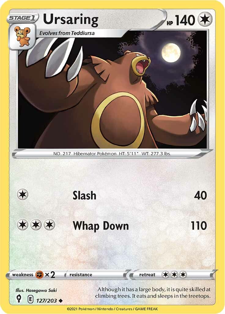 Ursaring (127/203) [Sword & Shield: Evolving Skies] | Card Merchant Takapuna