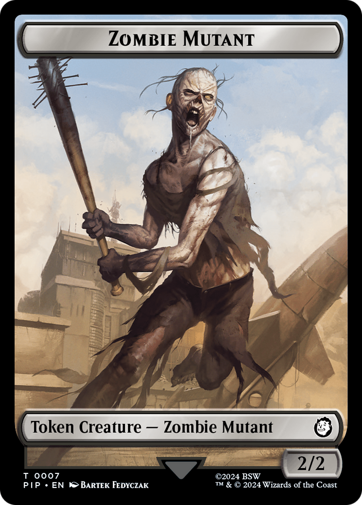 Zombie Mutant // Clue Double-Sided Token [Fallout Tokens] | Card Merchant Takapuna