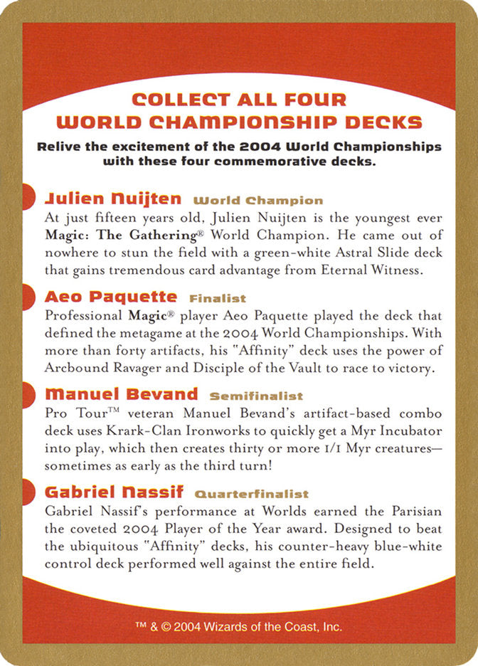 2004 World Championships Ad [World Championship Decks 2004] | Card Merchant Takapuna