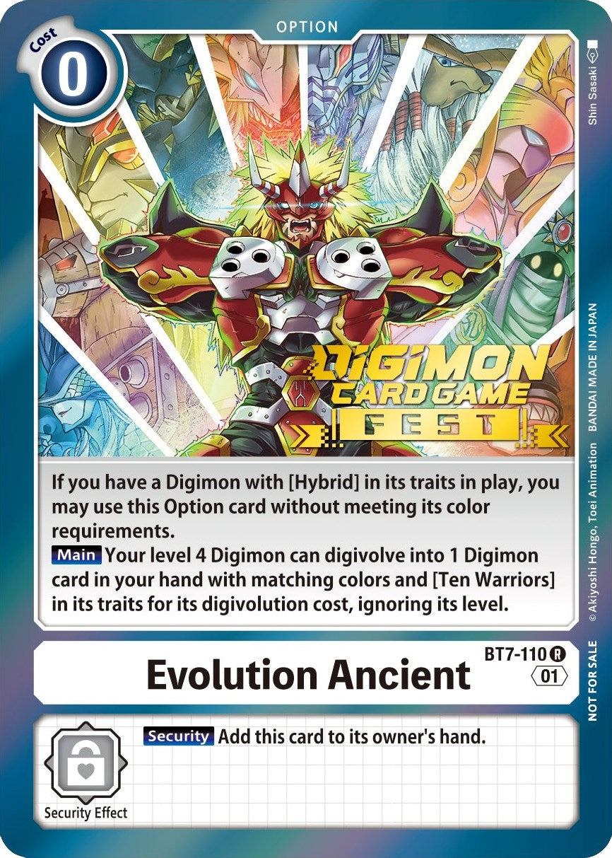 Evolution Ancient [BT7-110] (Digimon Card Game Fest 2022) [Next Adventure Promos] | Card Merchant Takapuna