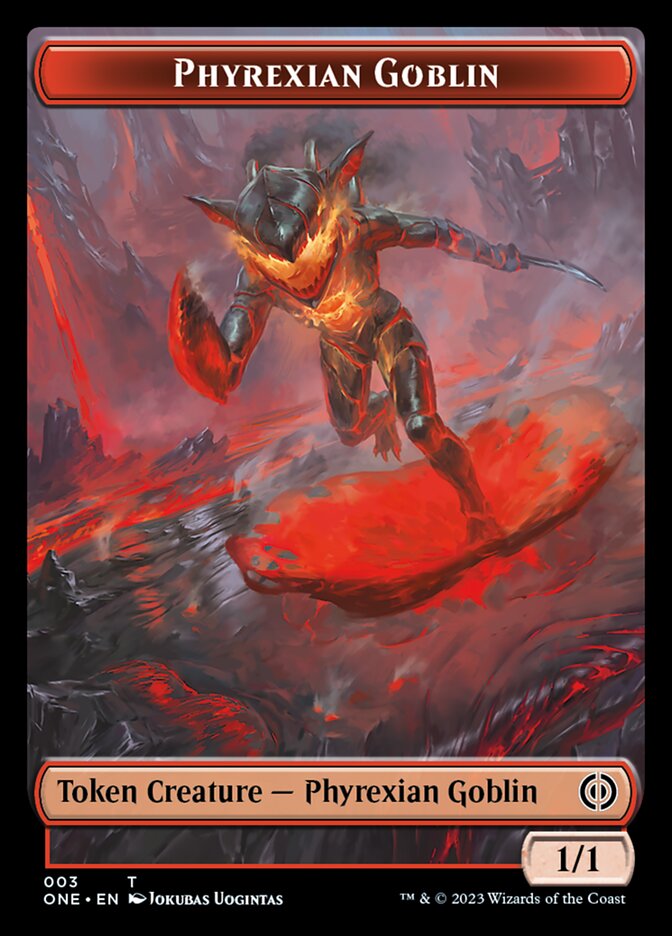 Rebel // Phyrexian Goblin Double-Sided Token [Phyrexia: All Will Be One Tokens] | Card Merchant Takapuna