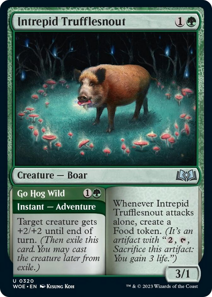 Intrepid Trufflesnout // Go Hog Wild [Wilds of Eldraine] | Card Merchant Takapuna