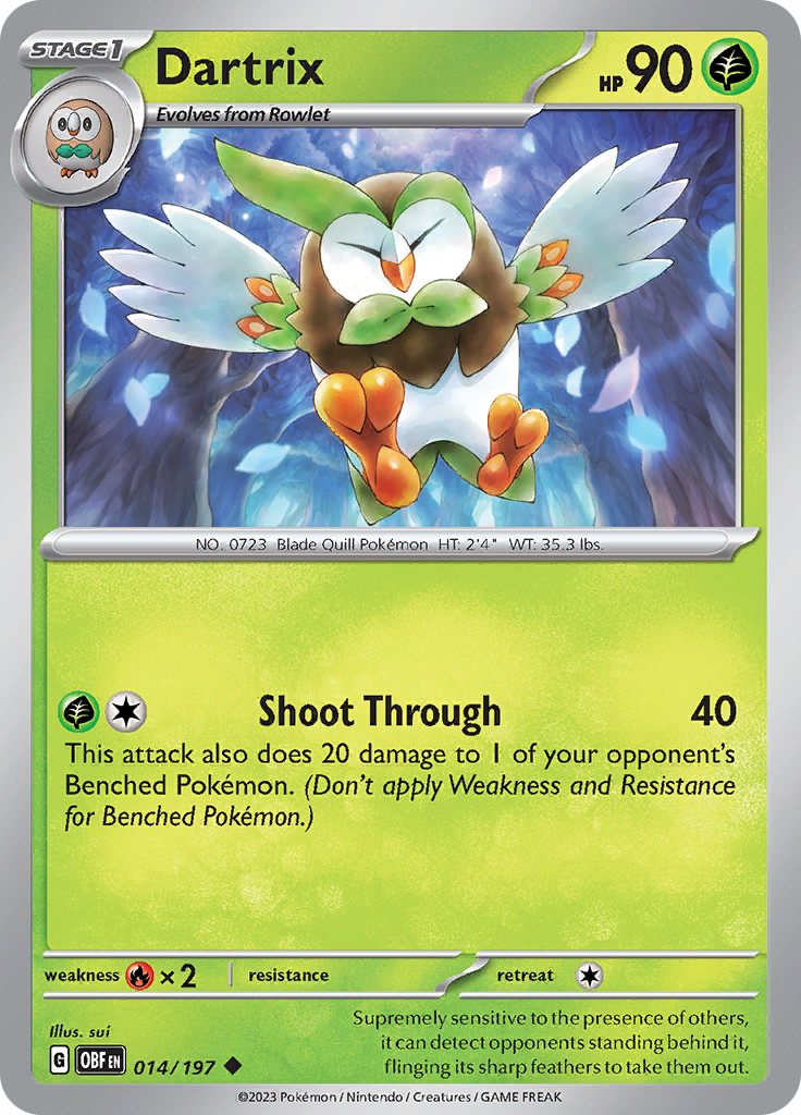 Dartrix (014/197) [Scarlet & Violet: Obsidian Flames] | Card Merchant Takapuna