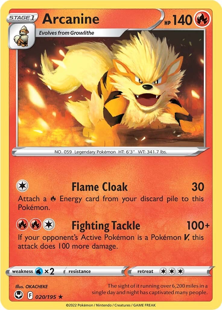 Arcanine (020/195) [Sword & Shield: Silver Tempest] | Card Merchant Takapuna