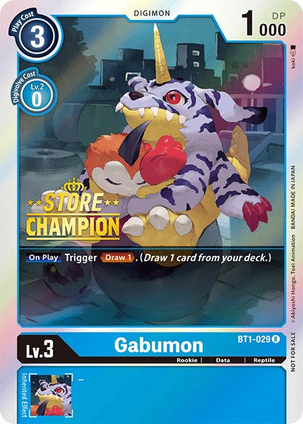 Gabumon [BT1-029] (Store Champion) [Release Special Booster Promos] | Card Merchant Takapuna